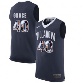 Male Villanova Wildcats Basketball #40 Navy Player Portrait College Denny Grace Jersey