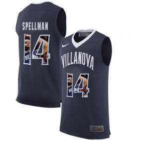 Male Villanova Wildcats Basketball #14 Navy Player Portrait College Omari Spellman Jersey