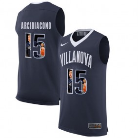 Male Villanova Wildcats Basketball #15 Navy Player Portrait College Ryan Arcidiacono Jersey