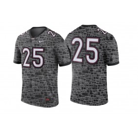 Male Virginia Tech Hokies #25 Anthracite College Football Game Performance Jersey