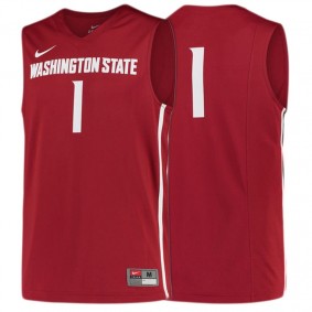 Male Washington State Cougars #1 Crimson Tank Top Basketball Performance Jersey