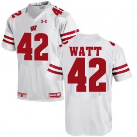 Male Wisconsin Badgers #42 T.J. Watt White NCAA Alumni Football Game Jersey