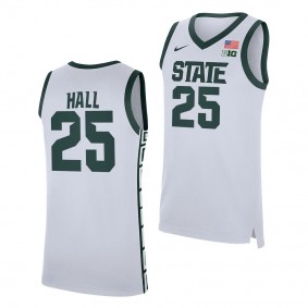 Malik Hall #25 Michigan State Spartans Replica Basketball Jersey 2023-24 White