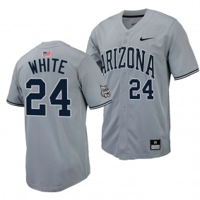 Arizona Wildcats Mason White Replica Baseball Gray #24 Jersey Full-Button