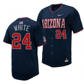 Mason White Arizona Wildcats #24 Replica Baseball Navy Full-Button Jersey