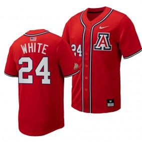 Mason White Arizona Wildcats #24 Replica Baseball Red Full-Button Jersey