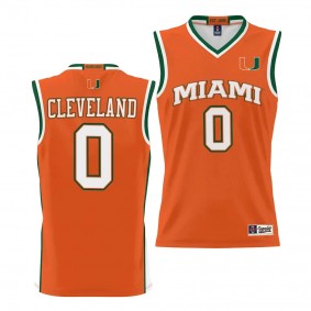 Miami Hurricanes Matthew Cleveland Orange #0 NIL Basketball Jersey Lightweight Unisex