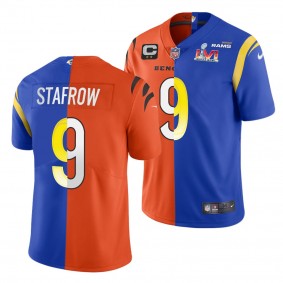 Matthew Stafford 9 Los Angeles Rams Super Bowl LVI Quarterback Showdown Jersey royal orange vs. Cincinnati Bengals Joe Burrow