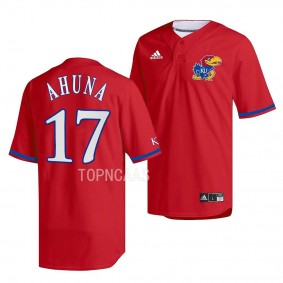 Kansas Jayhawks College Baseball Maui Ahuna #17 Red Replica Jersey