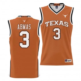 Max Abmas Texas Longhorns #3 Orange NIL Basketball Jersey Unisex Lightweight