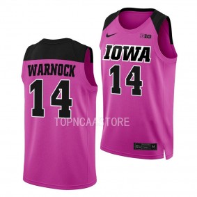 Iowa Hawkeyes McKenna Warnock Pink #14 Women's Basketball Jersey Unisex