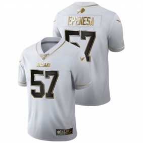 Men's AJ Epenesa #57 White 2020 NFL Draft Golden Edition Jersey