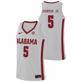 Men's Alabama Crimson Tide Avery Johnson Jr. White Hardwood Classics College Basketball Throwback Jersey