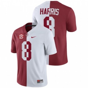 Men's Alabama Crimson Tide Christian Harris White Crimson Split Jersey