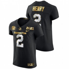 Men's Alabama Crimson Tide Derrick Henry Black 2021 National Championship Golden Edition Jersey