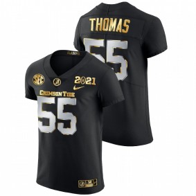 Men's Alabama Crimson Tide Derrick Thomas Black 2021 National Championship Golden Edition Jersey