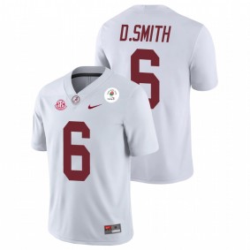 Men's Alabama Crimson Tide DeVonta Smith White 2021 Rose Bowl Champions Jersey