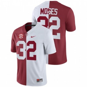 Men's Alabama Crimson Tide Dylan Moses White Crimson Split Jersey