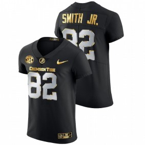 Men's Alabama Crimson Tide Irv Smith Jr. Black Golden Edition Authentic Jersey