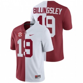 Men's Alabama Crimson Tide Jahleel Billingsley White Crimson Split Jersey