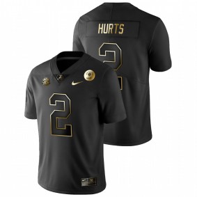 Men's Alabama Crimson Tide Jalen Hurts Black 2021 Rose Bowl Golden Edition Jersey