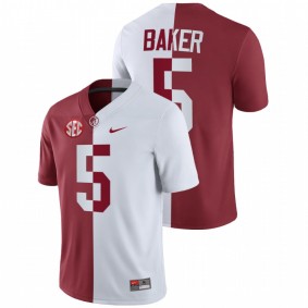 Men's Alabama Crimson Tide Javon Baker White Crimson Split Jersey