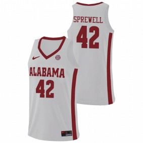 Men's Alabama Crimson Tide Latrell Sprewell White Hardwood Classics College Basketball Throwback Jersey