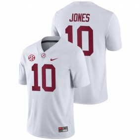 Men's Alabama Crimson Tide Mac Jones #10 White College Football Away Game Jersey