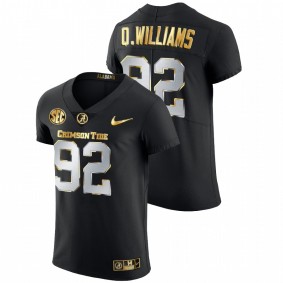 Men's Alabama Crimson Tide Quinnen Williams Black Golden Edition Authentic Jersey