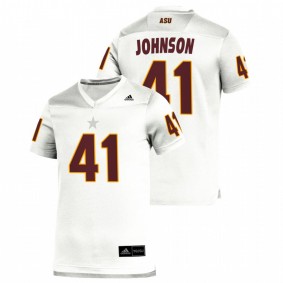 Men's Arizona State Sun Devils Tyler Johnson White Replica College Football Jersey