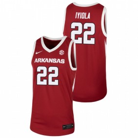 Men's Arkansas Razorbacks 2021 #22 Cardinal Abayomi Iyiola Team Basketball Jersey