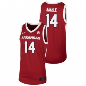 Men's Arkansas Razorbacks 2021 #14 Cardinal Brandon Kimble Team Basketball Jersey