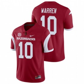 Men's Arkansas Razorbacks De'Vion Warren Cardinal College Football Playoff Game Nike Jersey