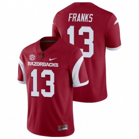 Men's Arkansas Razorbacks Feleipe Franks Cardinal College Football Playoff Game Nike Jersey