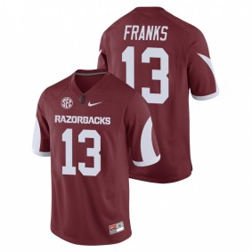 Men's Arkansas Razorbacks Feleipe Franks Cardinal Game Replica Football Nike Jersey