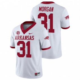 Men's Arkansas Razorbacks Grant Morgan White Nike College Football Alternate Game Jersey