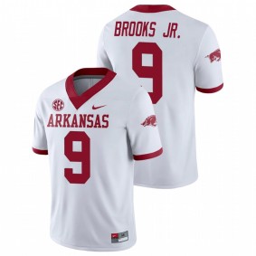 Men's Arkansas Razorbacks Greg Brooks Jr. White Nike College Football Alternate Game Jersey