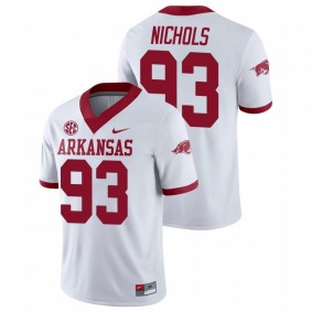 Men's Arkansas Razorbacks Isaiah Nichols White Nike College Football Alternate Game Jersey