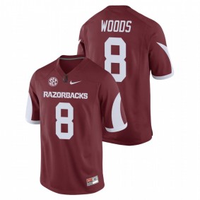 Men's Arkansas Razorbacks Mike Woods Cardinal Game Replica Football Nike Jersey