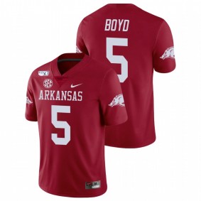 Men's Arkansas Razorbacks Rakeem Boyd Cardinal College Football Game Nike Jersey