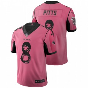 Men's Atlanta Falcons Kyle Pitts Pink 2021 NFL Draft City Edition Jersey