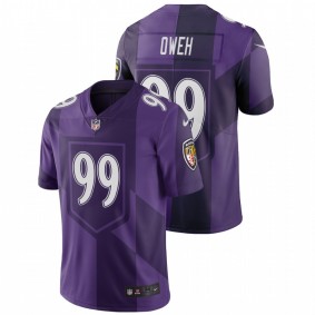 Men's Baltimore Ravens Jayson Oweh Purple 2021 NFL Draft City Edition Jersey