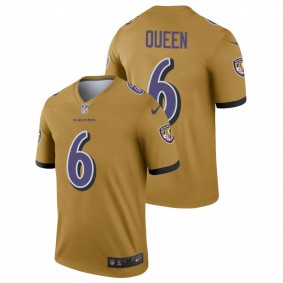 Men's Baltimore Ravens Patrick Queen Gold Inverted Legend Jersey