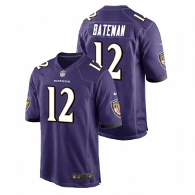 Men's Baltimore Ravens Rashod Bateman Purple 2021 NFL Draft Game Jersey