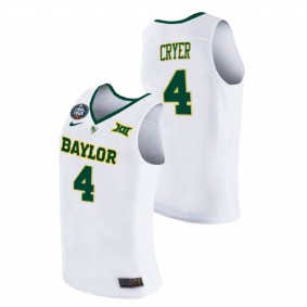 L.J. Cryer Baylor Bears 2021 White Final Four Basketball Jersey