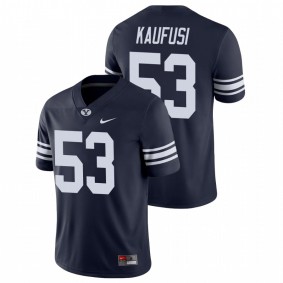 Men's BYU Cougars Isaiah Kaufusi Navy Game College Football Nike Jersey