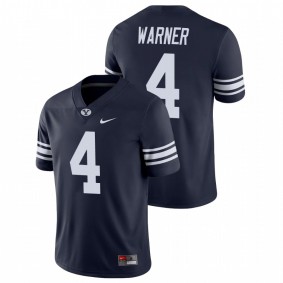 Men's BYU Cougars Troy Warner Navy Game College Football Nike Jersey