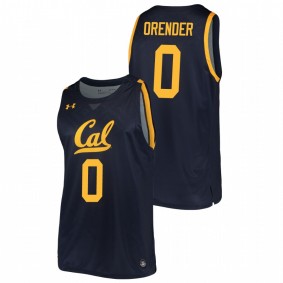 Men's California Golden Bears 2019-20 #0 Navy Jacob Orender College Basketball Replica Jersey