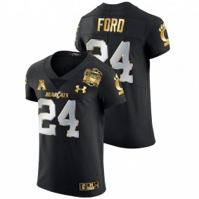 Men's Cincinnati Bearcats Jerome Ford Black 2021 Peach Bowl Golden Edition Jersey