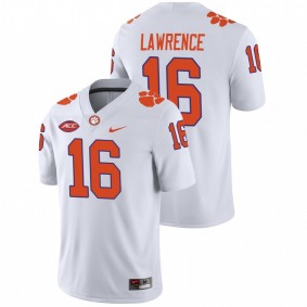 Men's Clemson Tigers Trevor Lawrence #16 White College Football Away Game Jersey